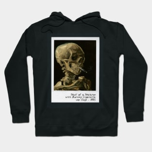 skull of a skeleton with burning cigarette Hoodie